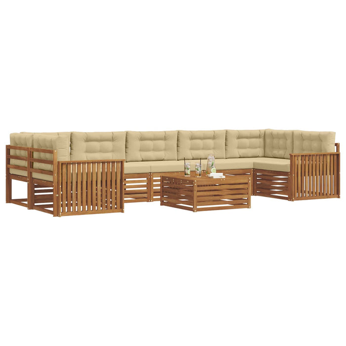 Set de canapele de exterior cu pernă 8 pcs Natural și Bej - WALTI WALTI