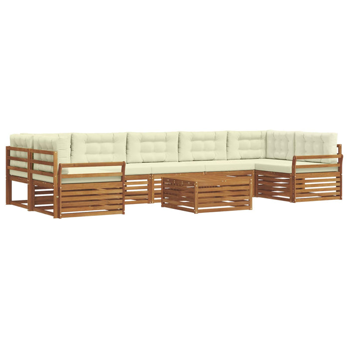 Set de canapele de exterior cu pernă 8 pcs Natural și Crem - WALTI WALTI