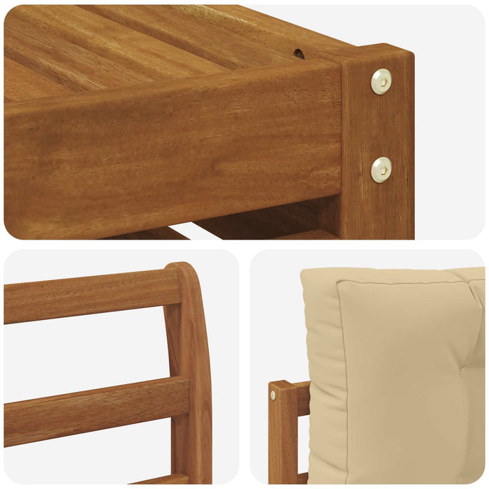 Set de canapele de exterior cu pernă 8 pcs Natural și Bej - WALTI WALTI
