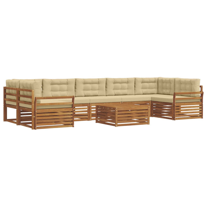 Set de canapele de exterior cu pernă 8 pcs Natural și Bej - WALTI WALTI