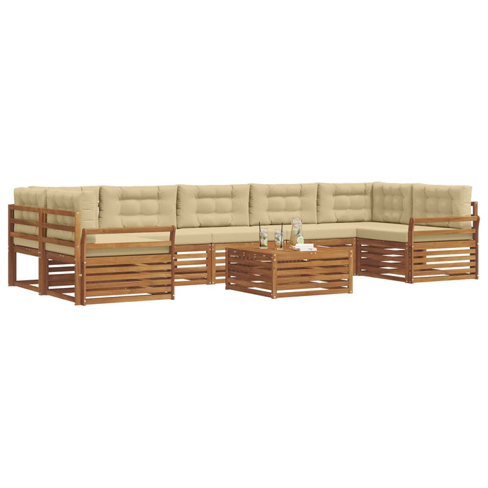 Set de canapele de exterior cu pernă 8 pcs Natural și Bej - WALTI WALTI