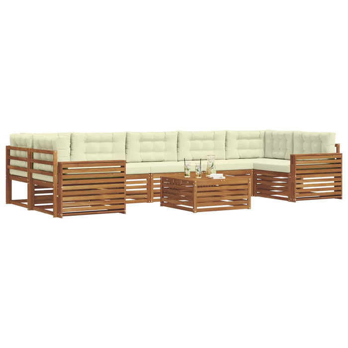 Set de canapele de exterior cu pernă 8 pcs Natural și Crem - WALTI WALTI