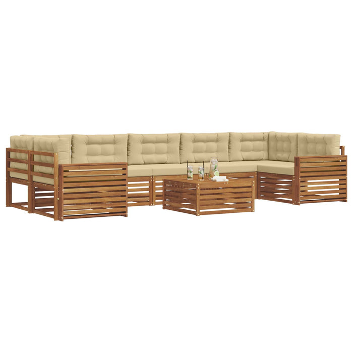 Set de canapele de exterior cu pernă 8 pcs Natural și Bej - WALTI WALTI