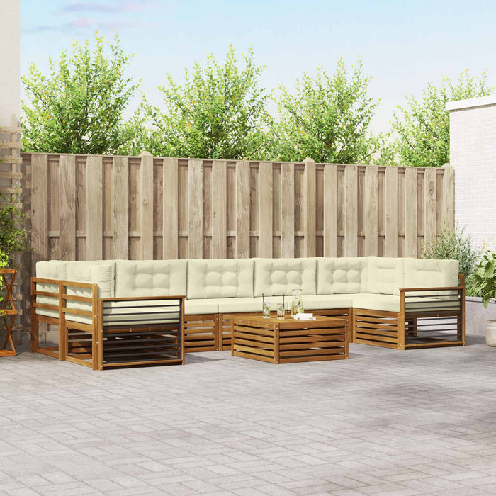 Set de canapele de exterior cu pernă 8 pcs Natural și Crem - WALTI WALTI