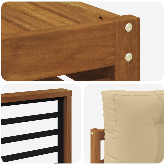 Set de canapele de exterior cu pernă 8 pcs Natural și Bej - WALTI WALTI