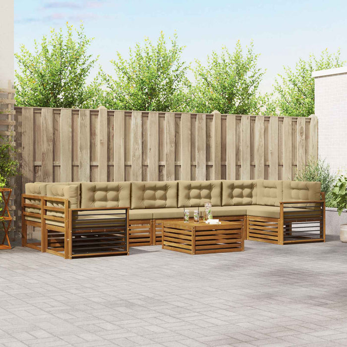 Set de canapele de exterior cu pernă 8 pcs Natural și Bej - WALTI WALTI