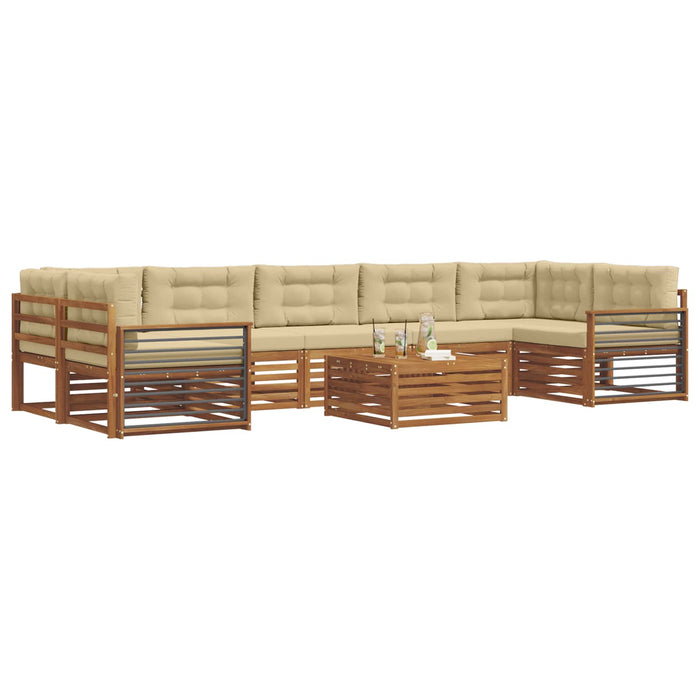 Set de canapele de exterior cu pernă 8 pcs Natural și Bej - WALTI WALTI