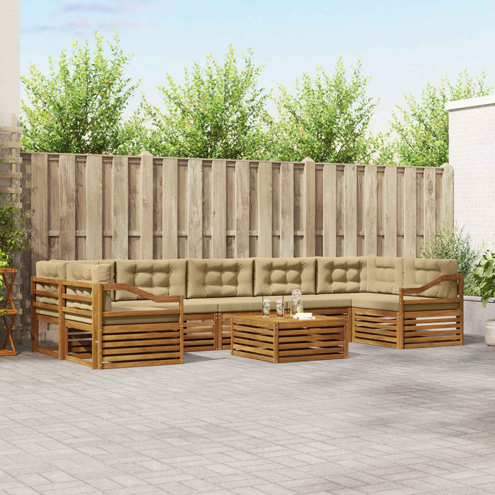 Set de canapele de exterior cu pernă 8 pcs Natural și Bej - WALTI WALTI