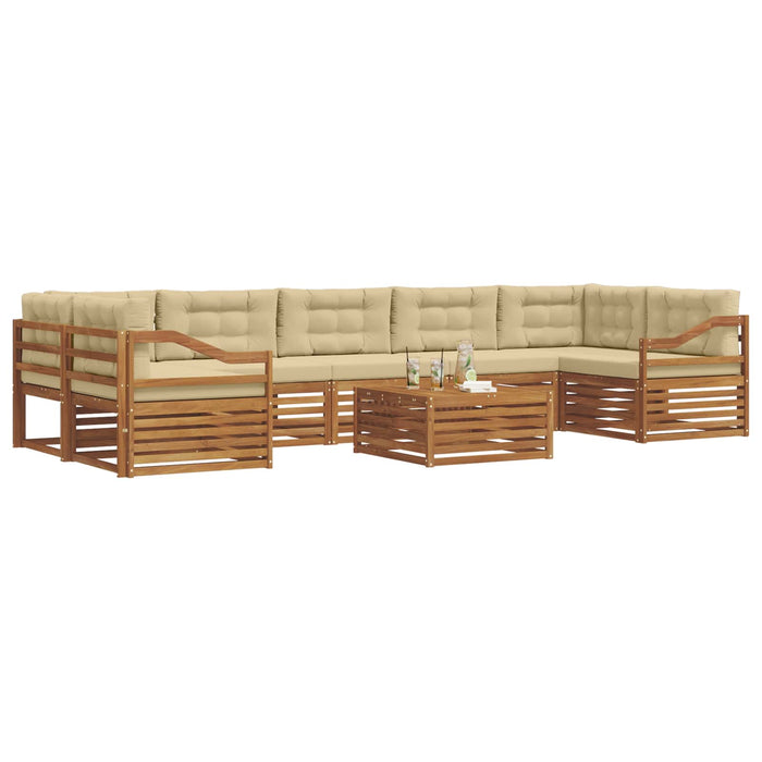 Set de canapele de exterior cu pernă 8 pcs Natural și Bej - WALTI WALTI