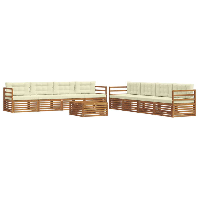 Set de canapele de exterior cu pernă 9 pcs Natural și Crem - WALTI WALTI