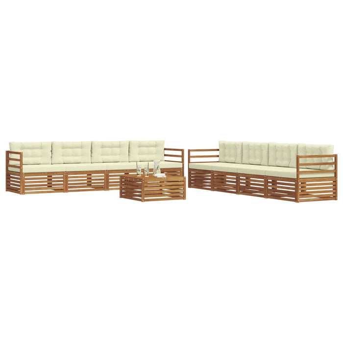Set de canapele de exterior cu pernă 9 pcs Natural și Crem - WALTI WALTI
