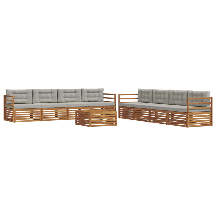 Set de canapele de exterior 9 pcs Gri natural și deschis - WALTI WALTI