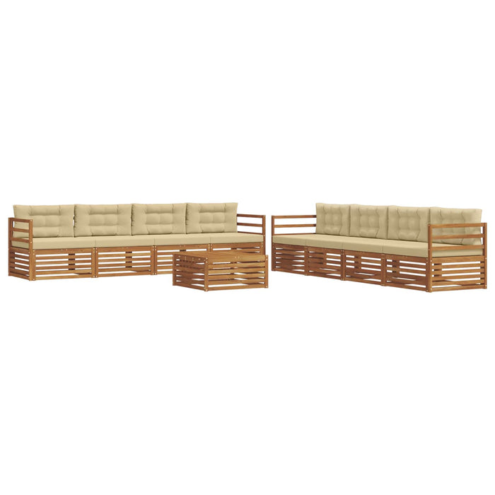 Set de canapele de exterior cu pernă 9 pcs Natural și Bej - WALTI WALTI