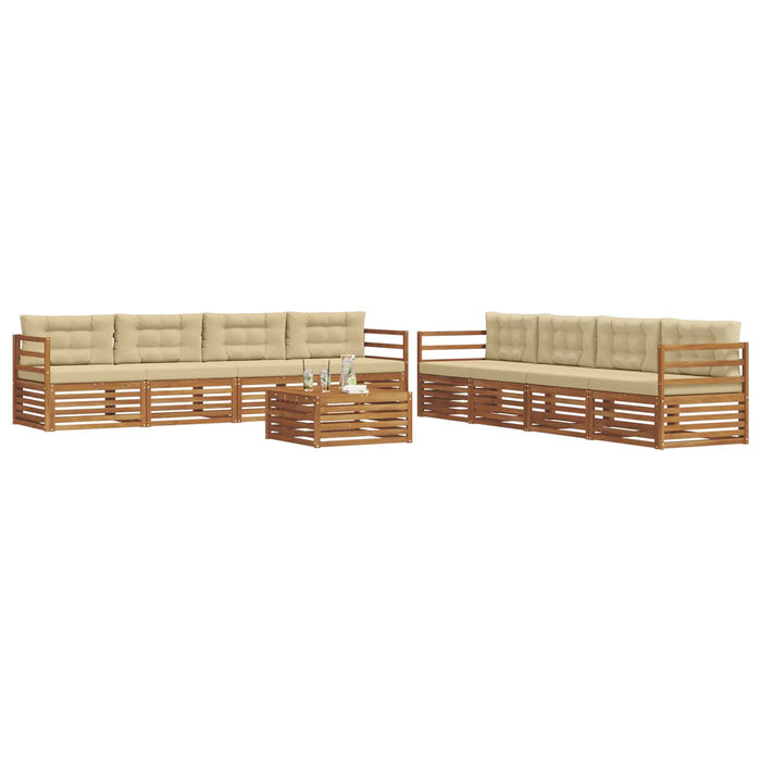 Set de canapele de exterior cu pernă 9 pcs Natural și Bej - WALTI WALTI