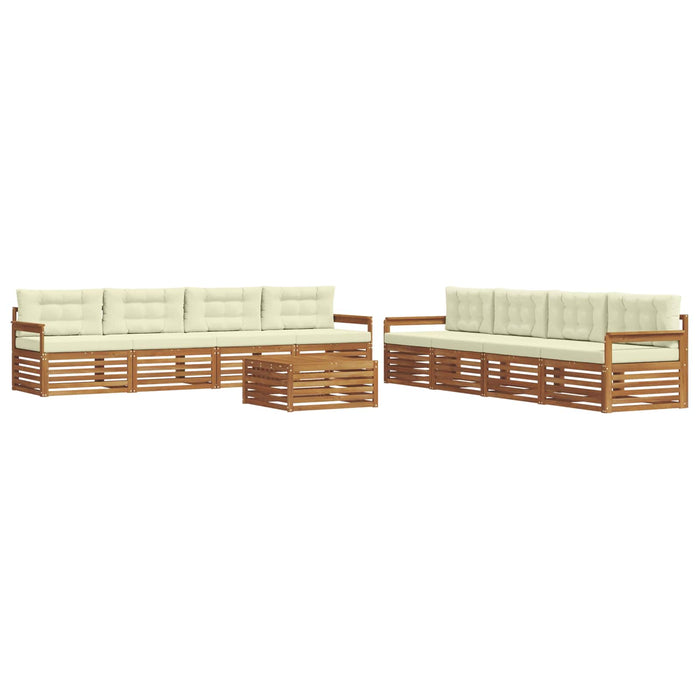 Set de canapele de exterior cu pernă 9 pcs Natural și Crem - WALTI WALTI