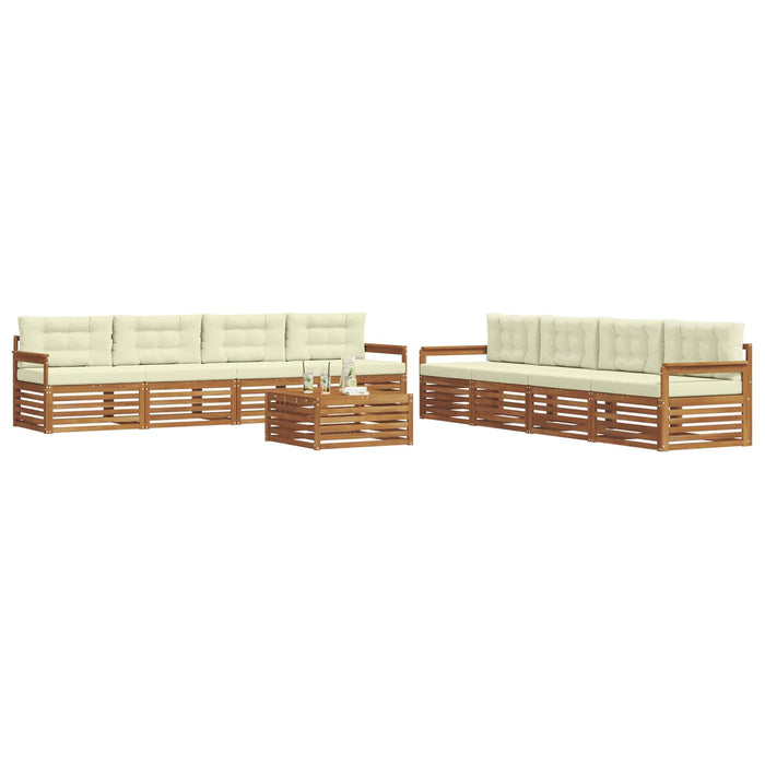 Set de canapele de exterior cu pernă 9 pcs Natural și Crem - WALTI WALTI