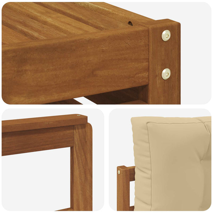 Set de canapele de exterior cu pernă 9 pcs Natural și Bej - WALTI WALTI
