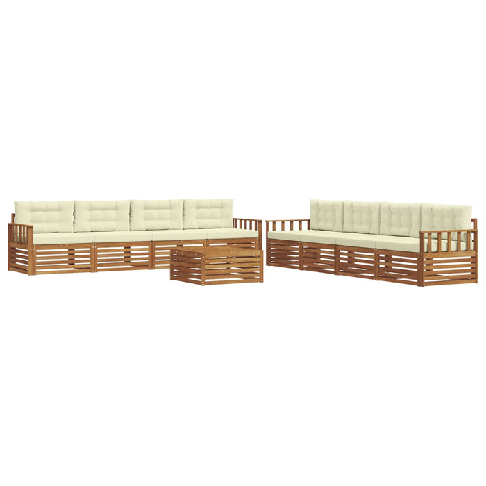 Set de canapele de exterior cu pernă 9 pcs Natural și Crem - WALTI WALTI
