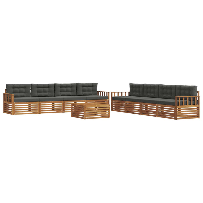 Set de canapele de exterior cu pernă 9 pcs Natural și Antracit WALTI