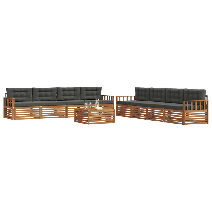 Set de canapele de exterior cu pernă 9 pcs Natural și Antracit WALTI