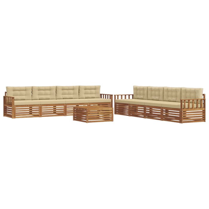 Set de canapele de exterior cu pernă 9 pcs Natural și Bej - WALTI WALTI