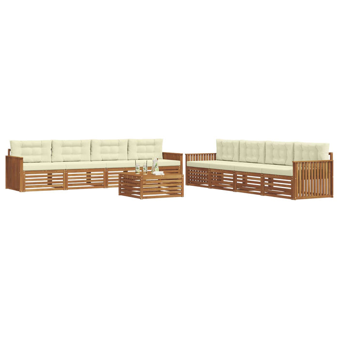 Set de canapele de exterior cu pernă 9 pcs Natural și Crem - WALTI WALTI