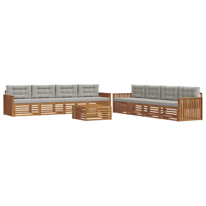 Set de canapele de exterior 9 pcs Gri natural și deschis - WALTI WALTI