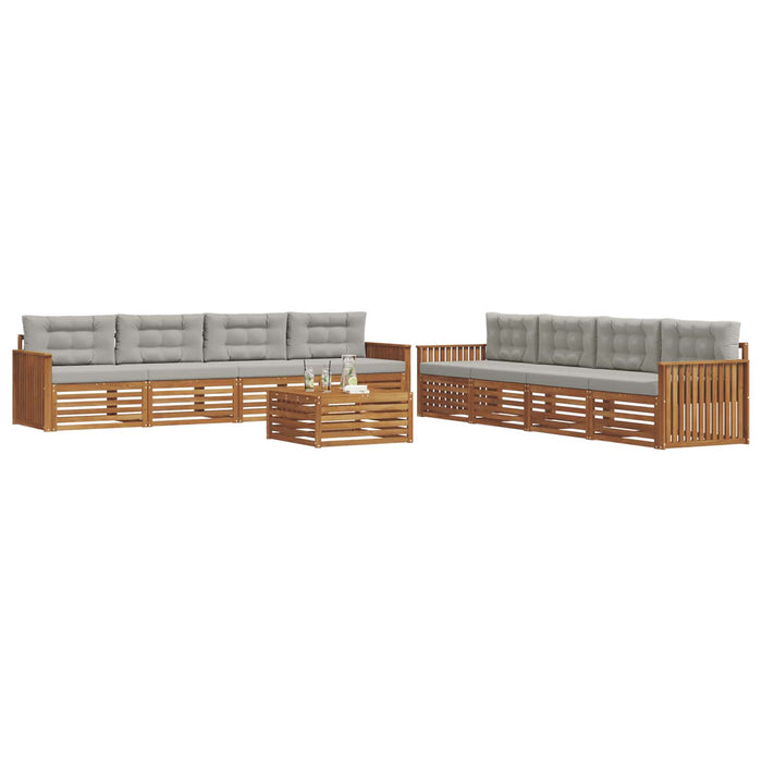 Set de canapele de exterior 9 pcs Gri natural și deschis - WALTI WALTI