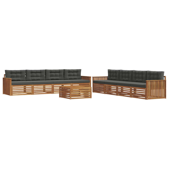 Set de canapele de exterior cu pernă 9 pcs Natural și Antracit WALTI