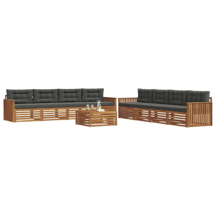 Set de canapele de exterior cu pernă 9 pcs Natural și Antracit WALTI