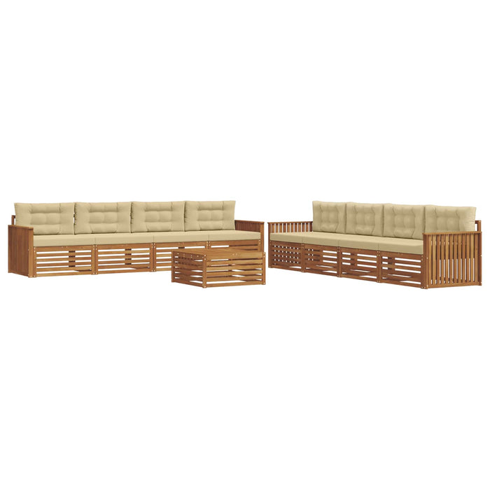 Set de canapele de exterior cu pernă 9 pcs Natural și Bej - WALTI WALTI
