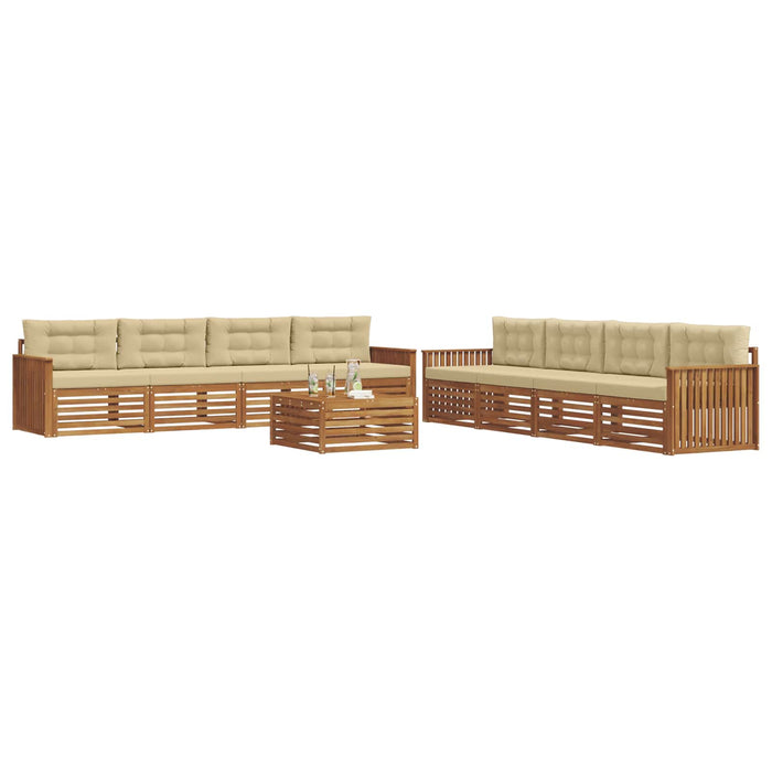 Set de canapele de exterior cu pernă 9 pcs Natural și Bej - WALTI WALTI
