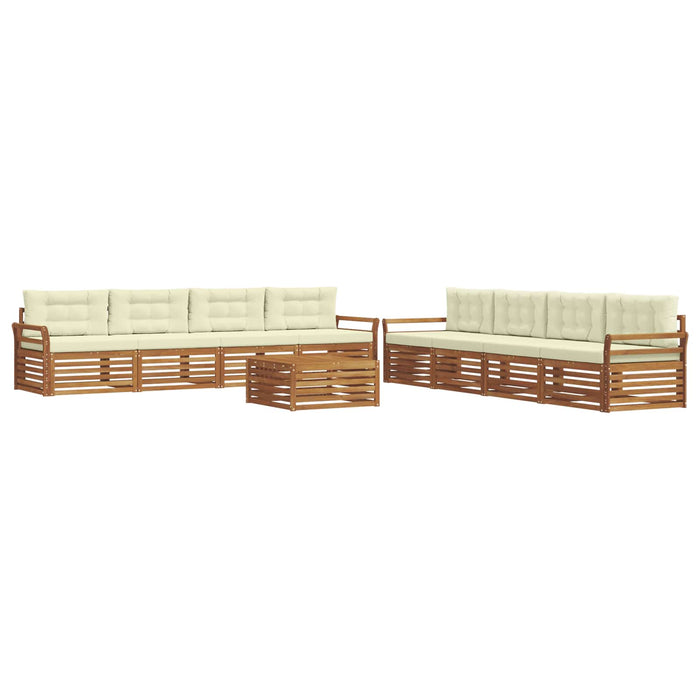 Set de canapele de exterior cu pernă 9 pcs Natural și Crem - WALTI WALTI