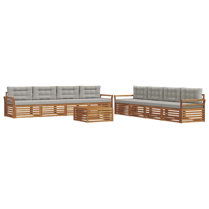 Set de canapele de exterior 9 pcs Gri natural și deschis - WALTI WALTI