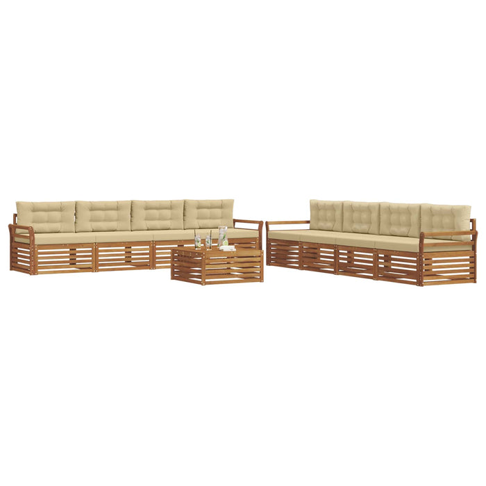 Set de canapele de exterior cu pernă 9 pcs Natural și Bej - WALTI WALTI