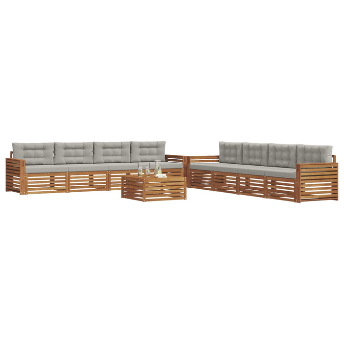 Set de canapele de exterior 9 pcs Gri natural și deschis - WALTI WALTI