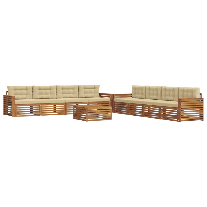 Set de canapele de exterior cu pernă 9 pcs Natural și Bej - WALTI WALTI