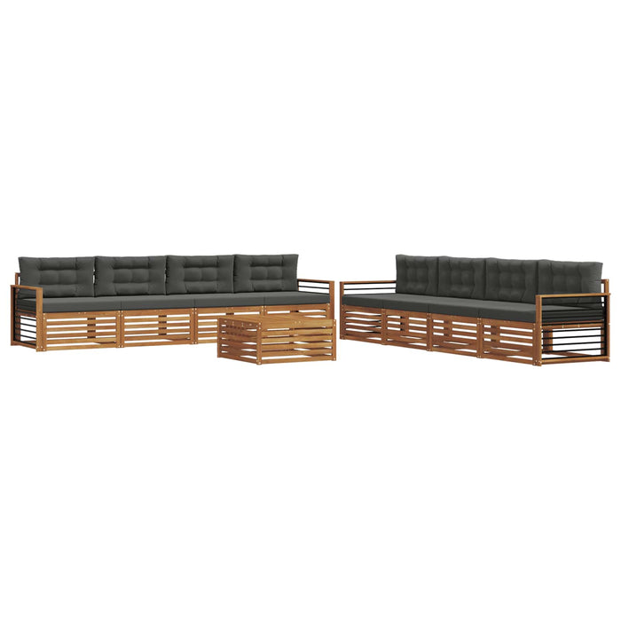 Set de canapele de exterior cu pernă 9 pcs Natural și Antracit WALTI