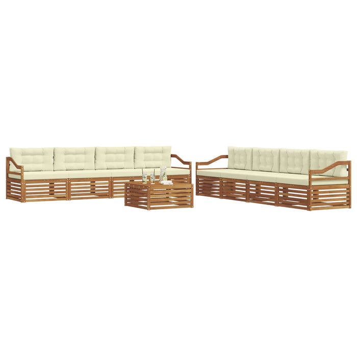 Set de canapele de exterior cu pernă 9 pcs Natural și Crem - WALTI WALTI
