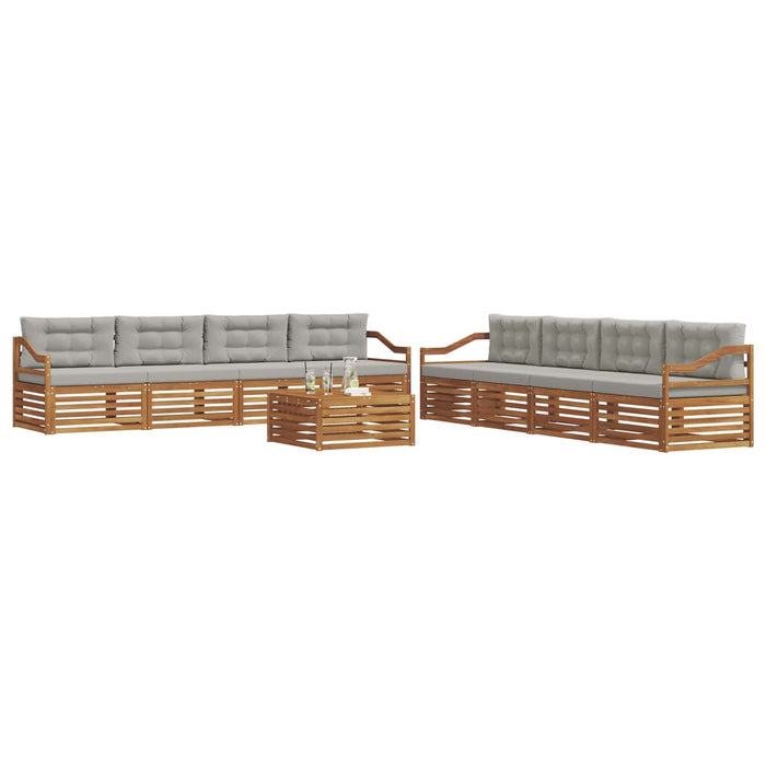 Set de canapele de exterior 9 pcs Gri natural și deschis - WALTI WALTI
