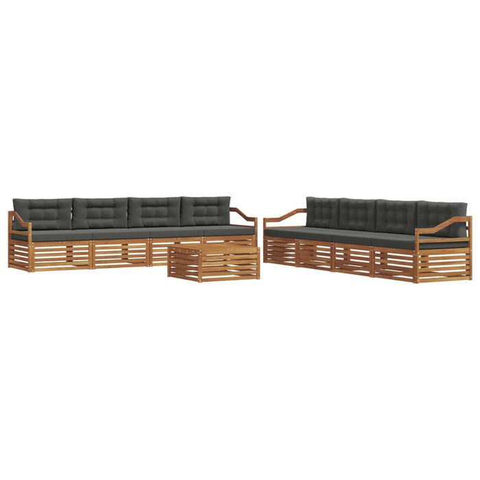 Set de canapele de exterior cu pernă 9 pcs Natural și Antracit WALTI
