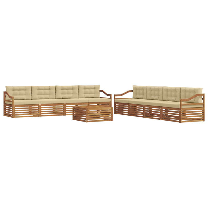 Set de canapele de exterior cu pernă 9 pcs Natural și Bej - WALTI WALTI