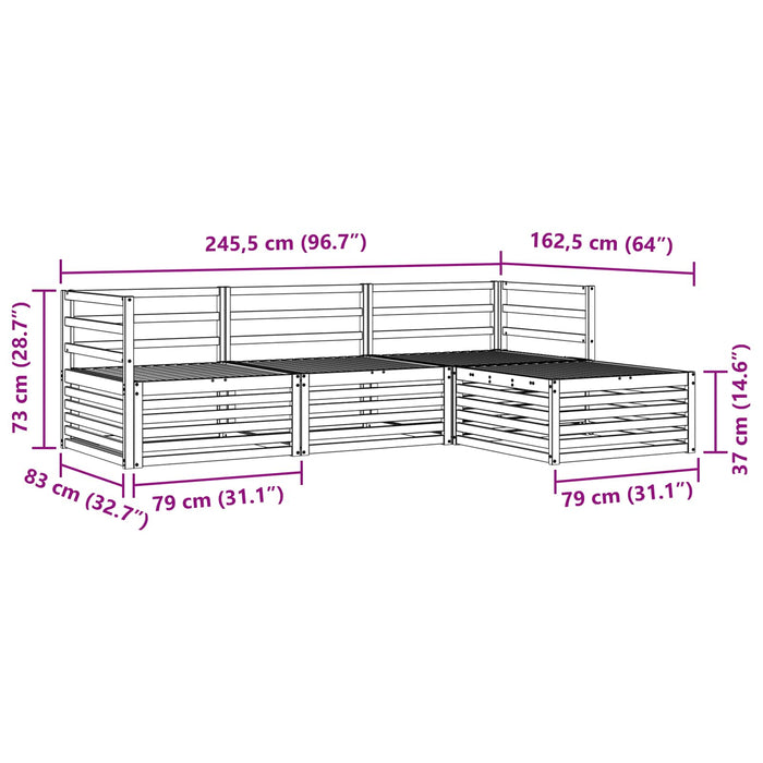 Set de canapele de exterior natural 245,5 x 162,5 x 73 cm WALTI