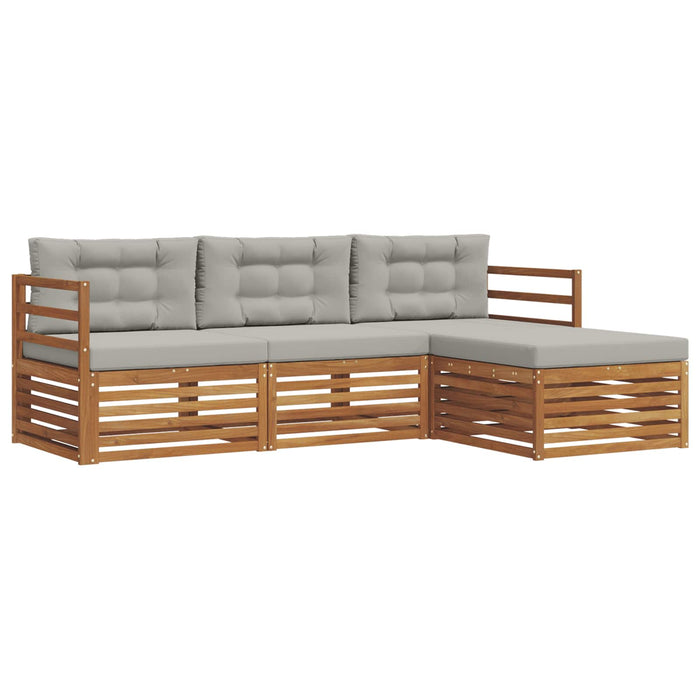 Set de canapele de exterior cu pernă Gri natural și deschis WALTI