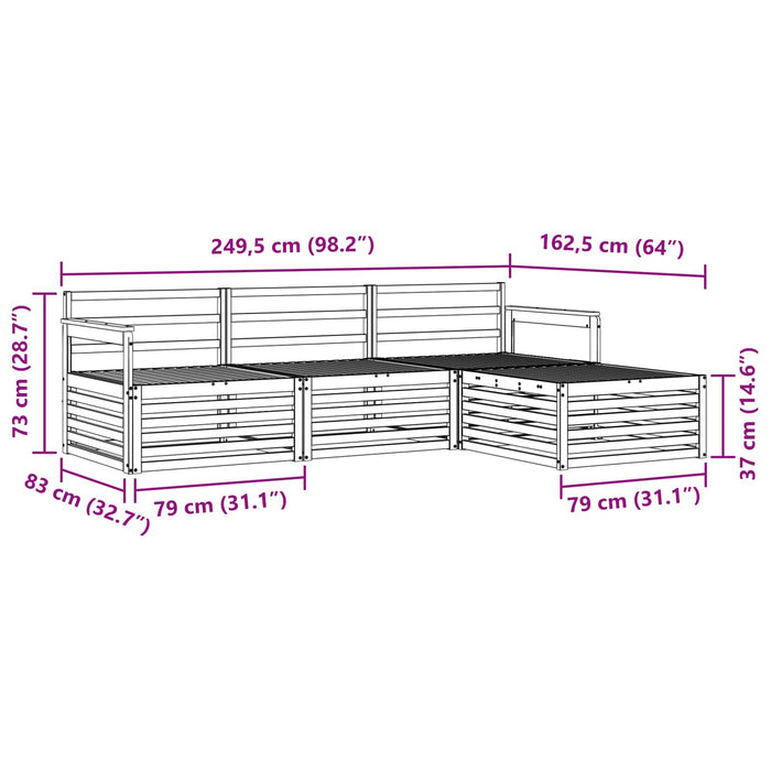 Set de canapele de exterior natural 249,5 x 162,5 x 73 cm - WALTI WALTI