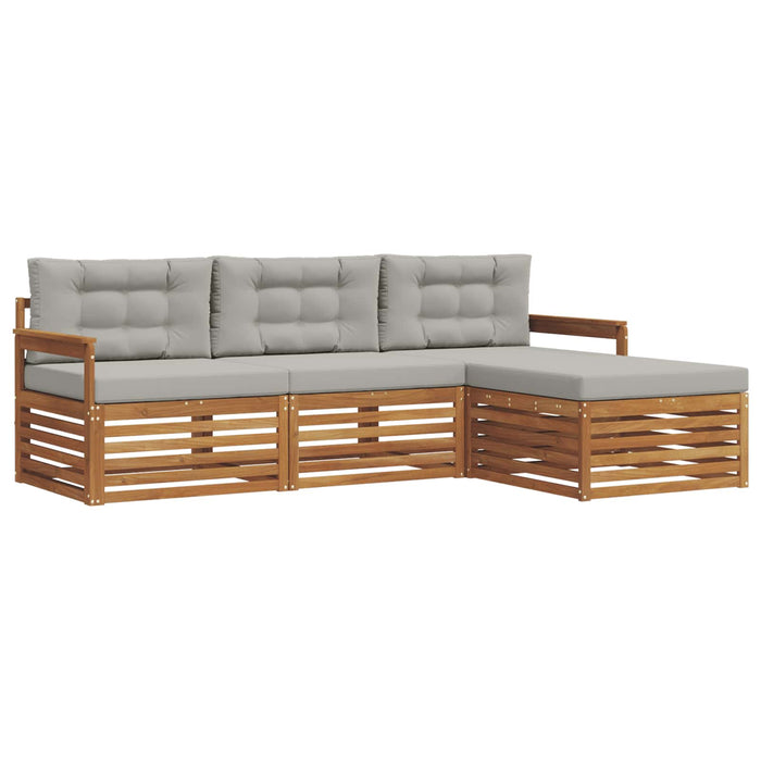 Set de canapele de exterior cu pernă Gri natural și deschis WALTI