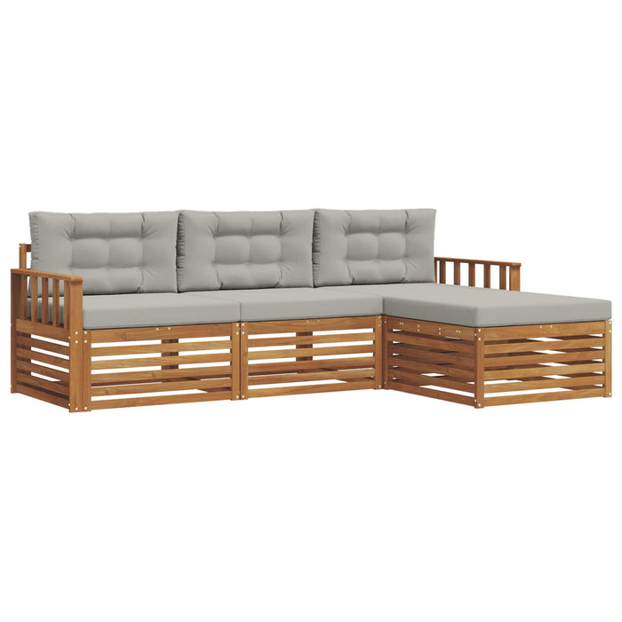 Set de canapele de exterior cu pernă Gri natural și deschis WALTI