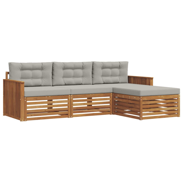 Set de canapele de exterior cu pernă Gri natural și deschis WALTI