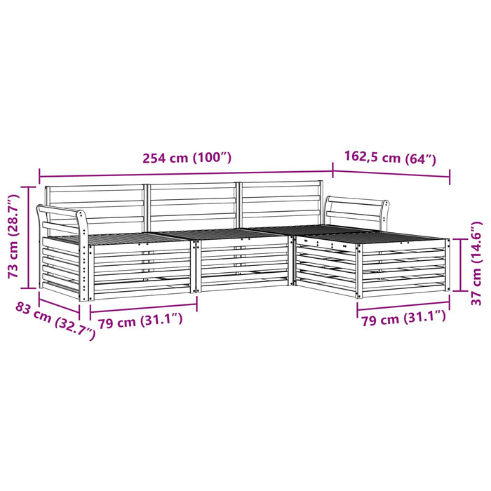 Set de canapele de exterior natural 254 x 162,5 x 73 cm WALTI