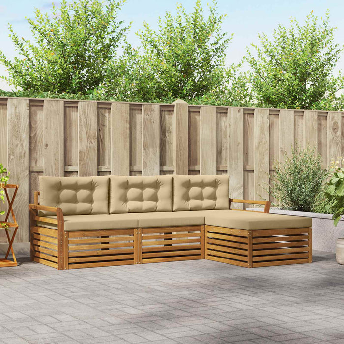 Set de canapele de exterior Natural și Bej 254 x 162,5 x 73 cm WALTI